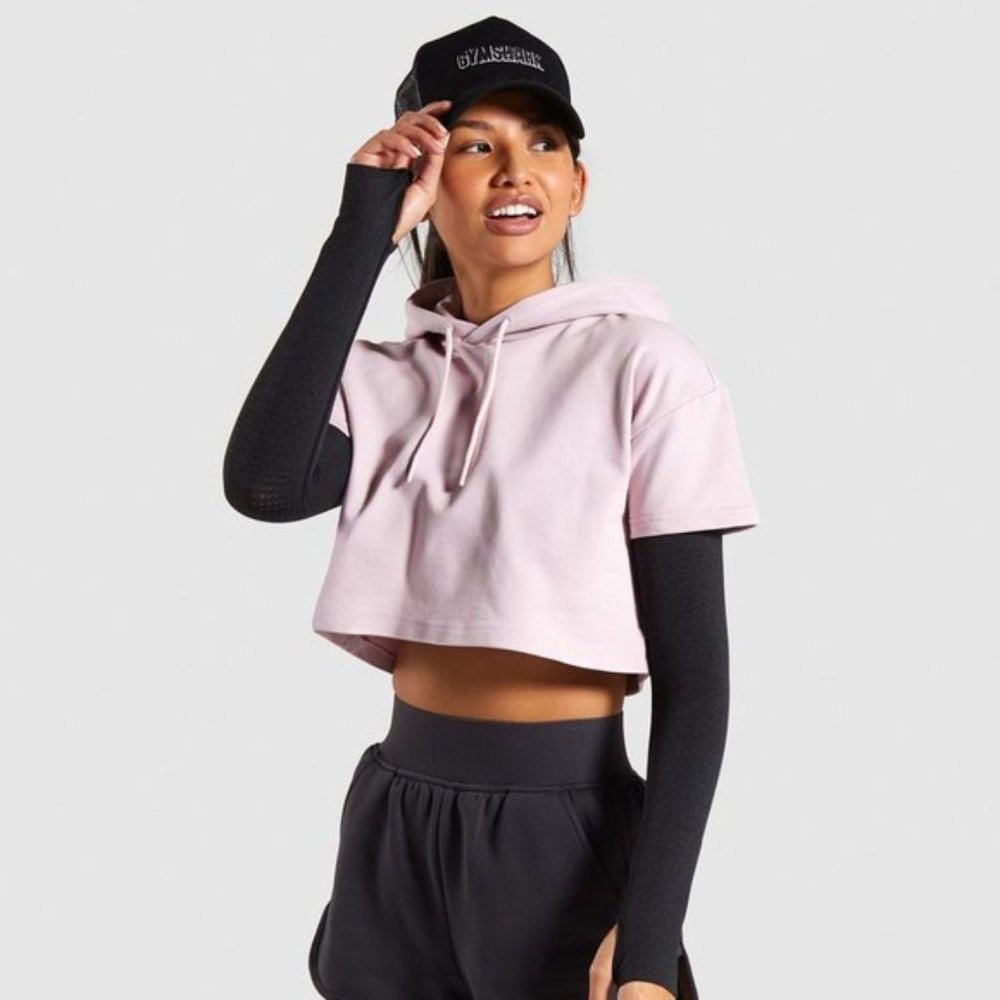 Gymshark Legacy Fitness Short Sleeve Hoodie {Taupe} HARD TO FIND